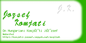 jozsef komjati business card